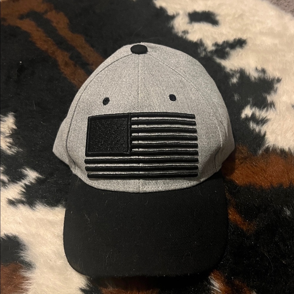 Gray and Black Flag Baseball Cap
